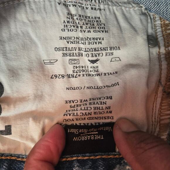 BLANKNYC The Barrow Womens High-Rise Distressed Denim Shorts Sz 24 Frayed Edge - Picture 6 of 11